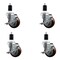 Service Caster 3.5'' Maroon Poly Swivel 1-1/2'' Expanding Stem Caster Set with Brake, 4PK SCC-EX20S3514-PPUB-MRN-TLB-112-4 - alternate 1